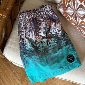 Island Haze swim trunks.